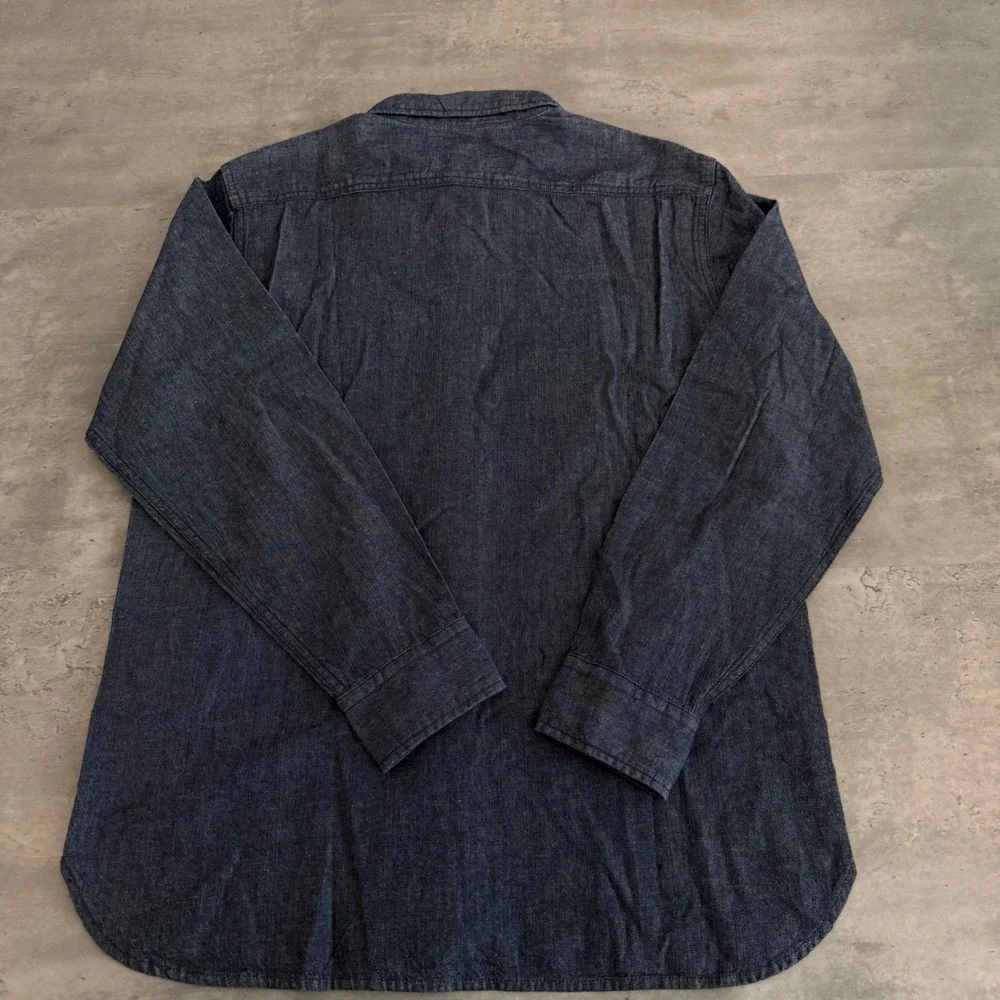 Levis Denim Shirt Mens S Dark Indigo Relaxed Fit Long Sleeve Cotton Workwear